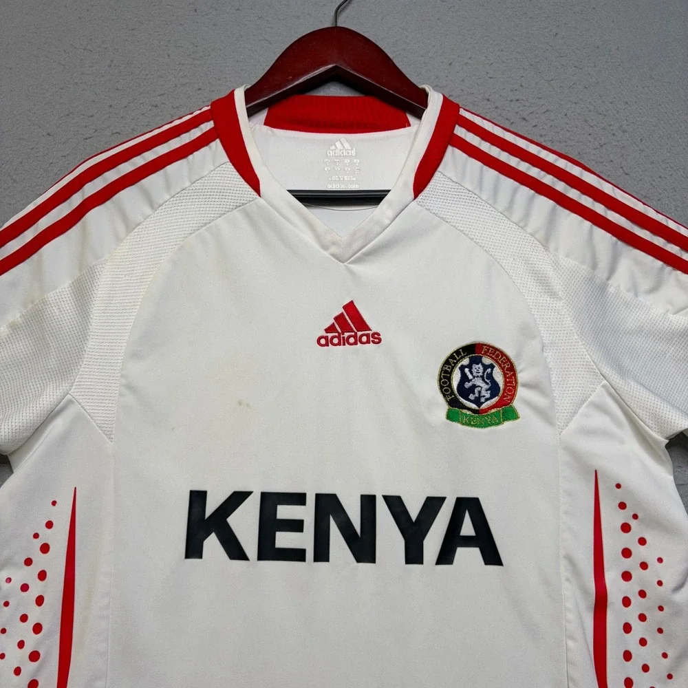 Adidas Soccer Jersey Mens Medium White Kenya Football Federation Clima365 Y2K